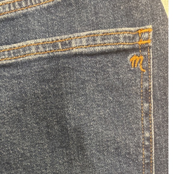 Madewell Denim Button Front A Line Mini Skirt Dark Wash Size 28 Anthropologie - Picture 6 of 8
